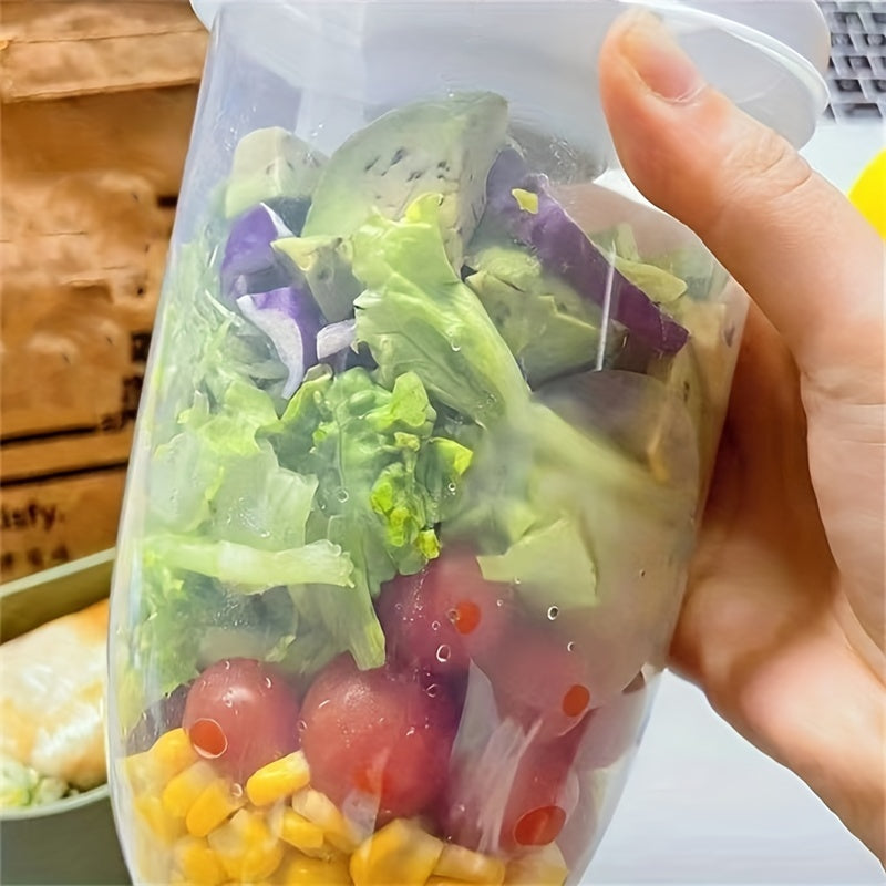 SaladKompel™ | Tragbarer Salatbecher mit Dressingbecher und Gabel