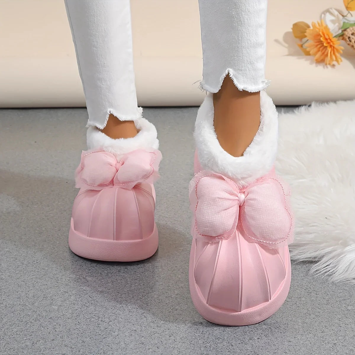 CozyChic™ |  Rosa Schleife Hausschuhe