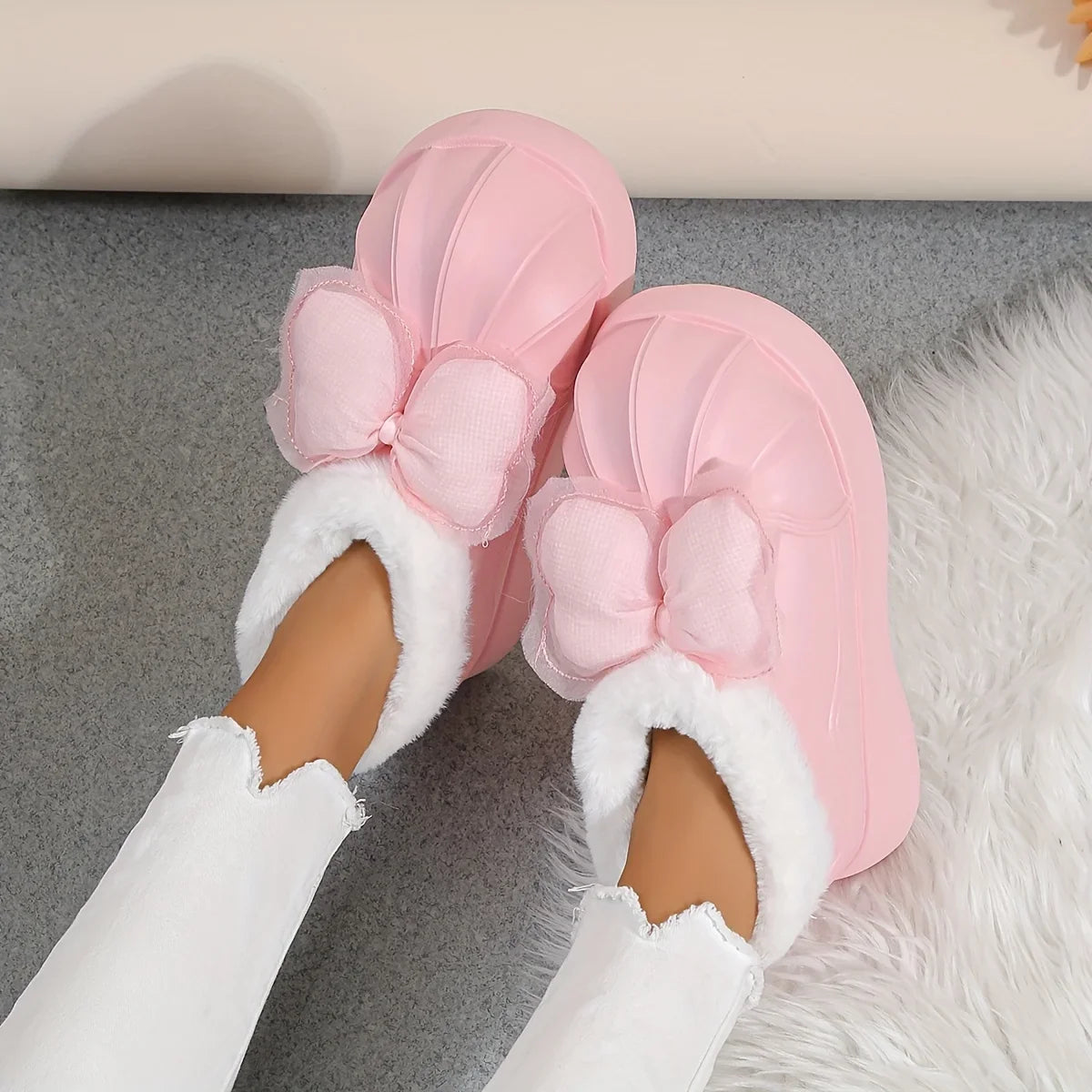 CozyChic™ |  Rosa Schleife Hausschuhe