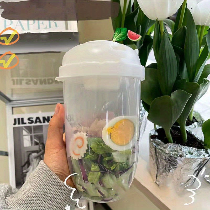 SaladKompel™ | Tragbarer Salatbecher mit Dressingbecher und Gabel