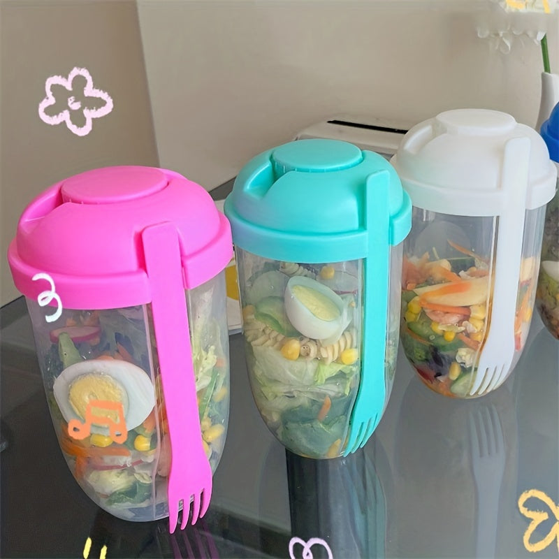 SaladKompel™ | Tragbarer Salatbecher mit Dressingbecher und Gabel