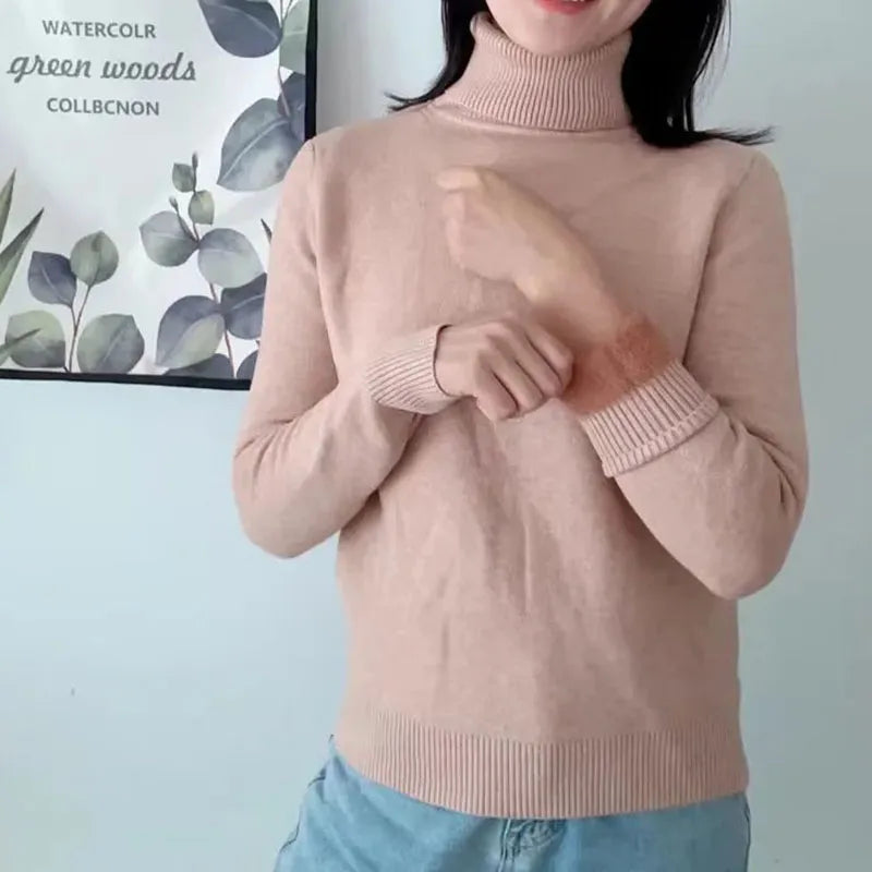 CozyComfort Velvet Turtleneck® - Korean Style mit Fleece-Futter